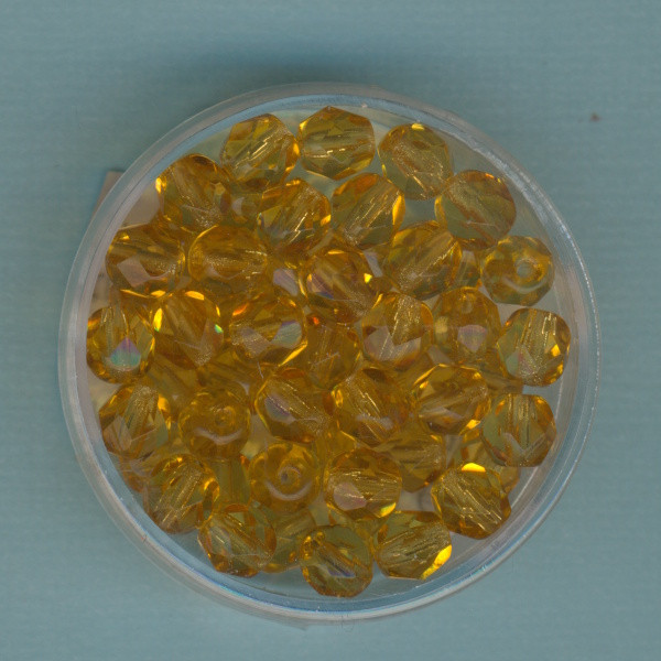 60110040 Glasschliffperlen 6mm transparent topas 50 Stück