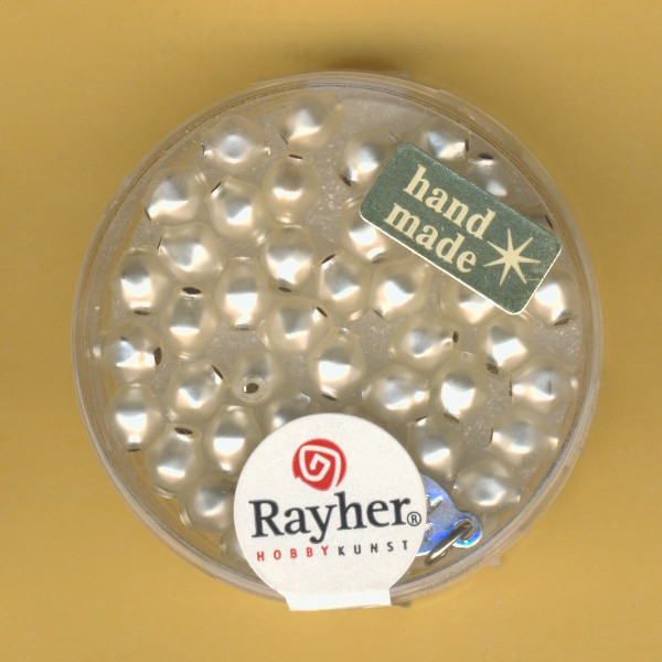 1480202 Glas Rautenperlen 5mm weiß matt 42 Stück