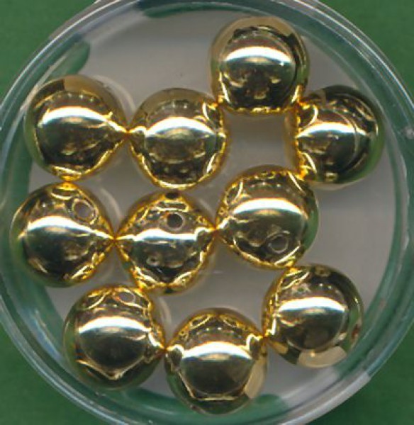 071010934 Wachsperlen 10mm gold metallic 10 Stück