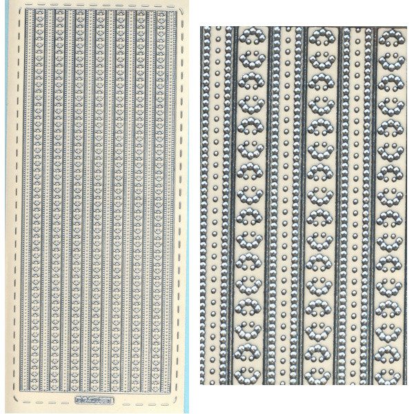 pu381s Sticker Bordüren silber transparent