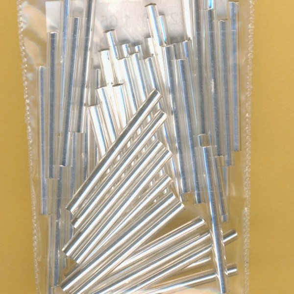 562130 Pracht Glasperlen Stifte 30mm kristall Silbereinzug 15g