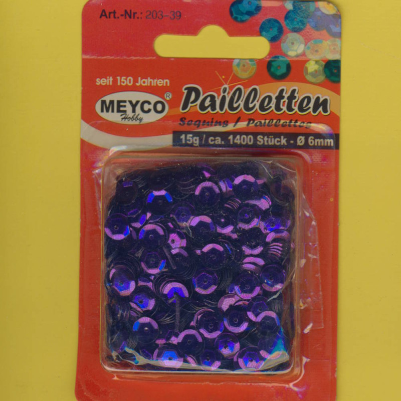20339 Pailletten gewölbt 6mm lavendel 15g