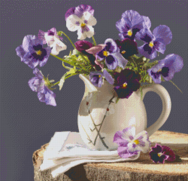830024 Pixelhobby Klassik Set Vase mit Veilchen