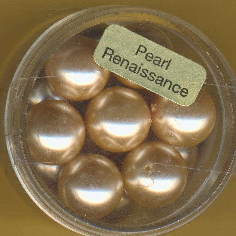 0760-12374 Glaswachsperlen 12mm beige 14 Stück