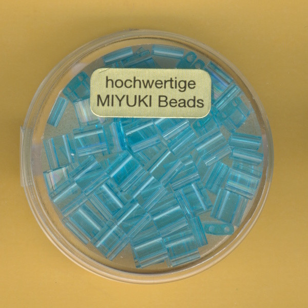 9666-184 Miyuki Tila Beads 5x5mm aqua transparent 6g