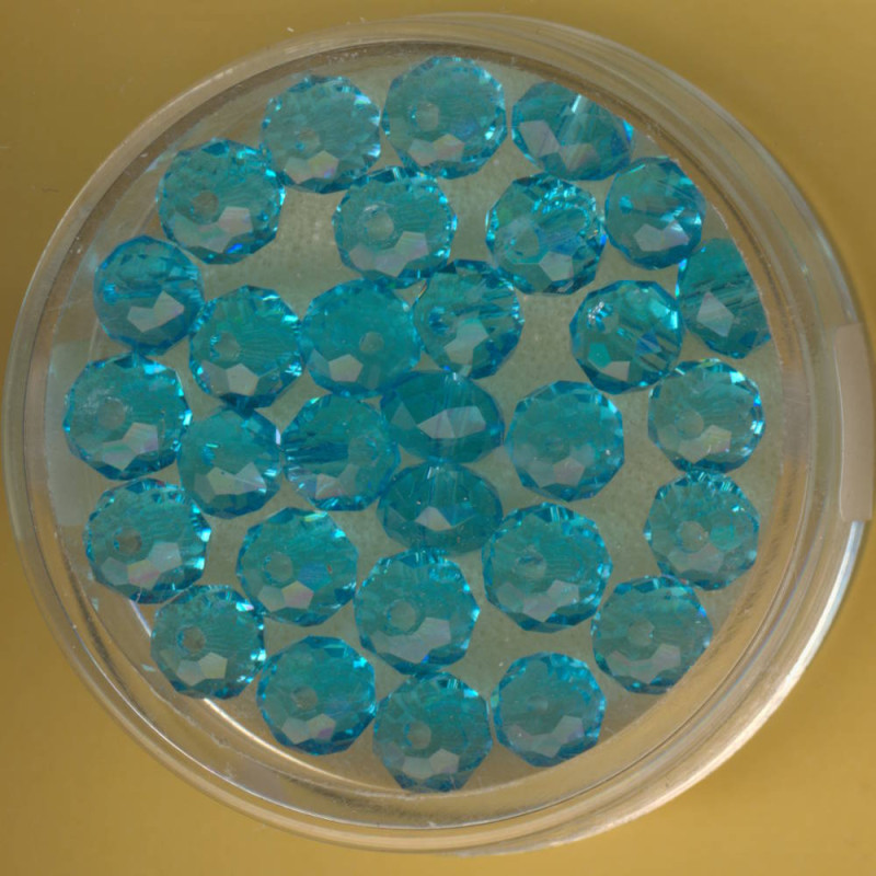 5073-06184 Glasschliffperlen Rondelle 4x6mm aqua 30 Stück