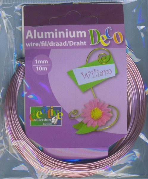 24239012 Aludraht 1mm rosa 10m