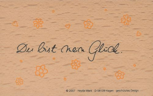 204888422 Holzstempel Du bist mein Glück 9x5,7cm