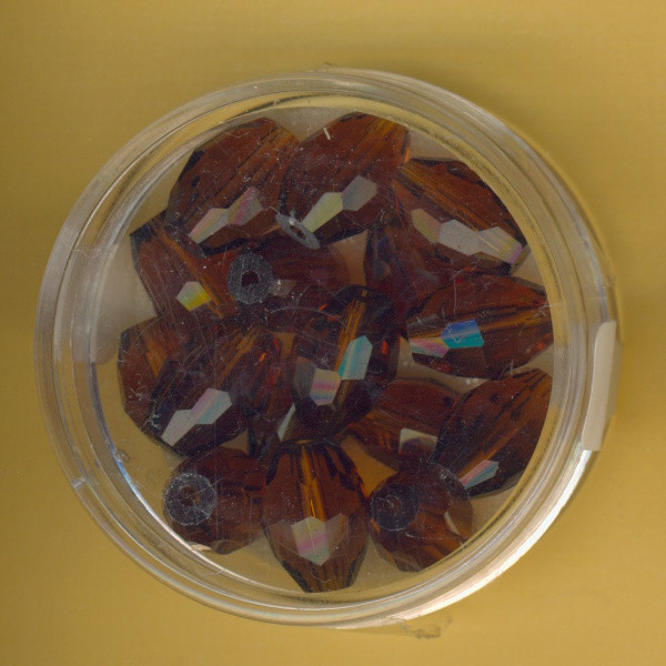 5074-10204 Glasschliffperlen Oliven 8x10mm rauchtopas 16 Stück