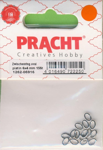 1262-06916 Zwischenringe oval 6x4mm platin 15 Stück