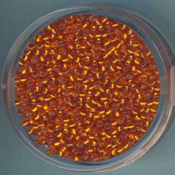 9273-114 Rocailles 2mm orange Silbereinzug 17g