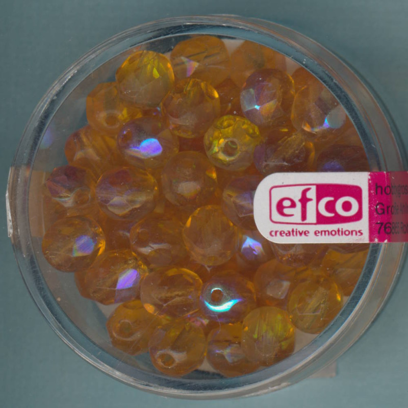 2110108 Glasfacettenperlen 6mm irisierend honig 50 Stück