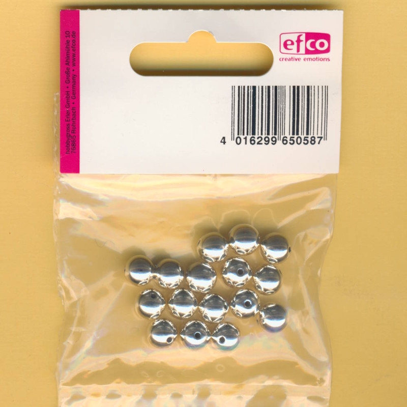1031608 Silberperlen 8mm Kunststoff galvanisiert 15 Stück