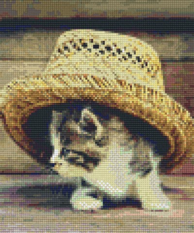 806156 Pixelhobby Klassik Set Katze unter Hut