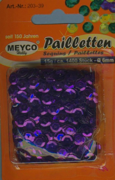 20339 Pailletten gewölbt 6mm lavendel 15g