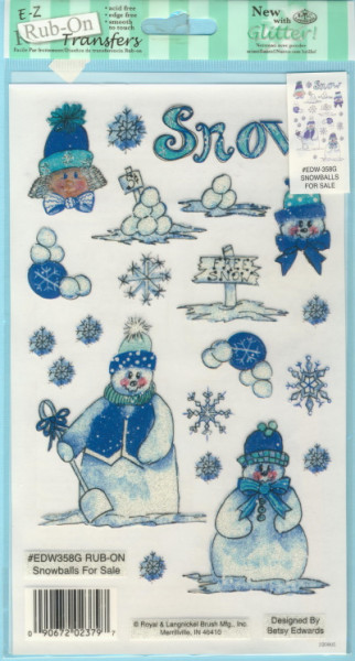 230905 Rub-On Transfer Sticker mit Glitter Winter 