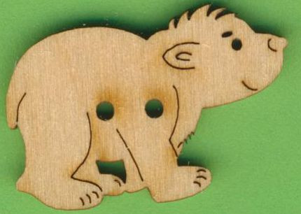 buh3003 Holzknopf Eisbär 35mm lang