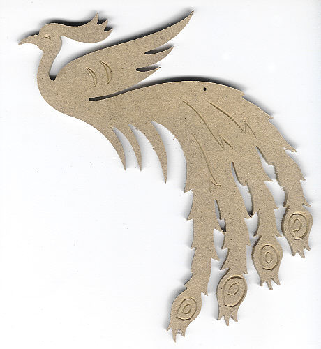 074100000 Holz Dekor Pfau klein 21x19cm
