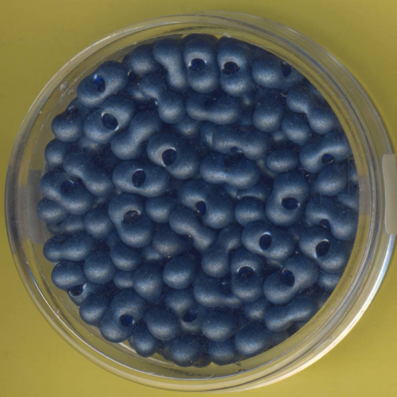 9644-184 Farfalle Perlen 6,5x3,2mm metallic blau matt 17g
