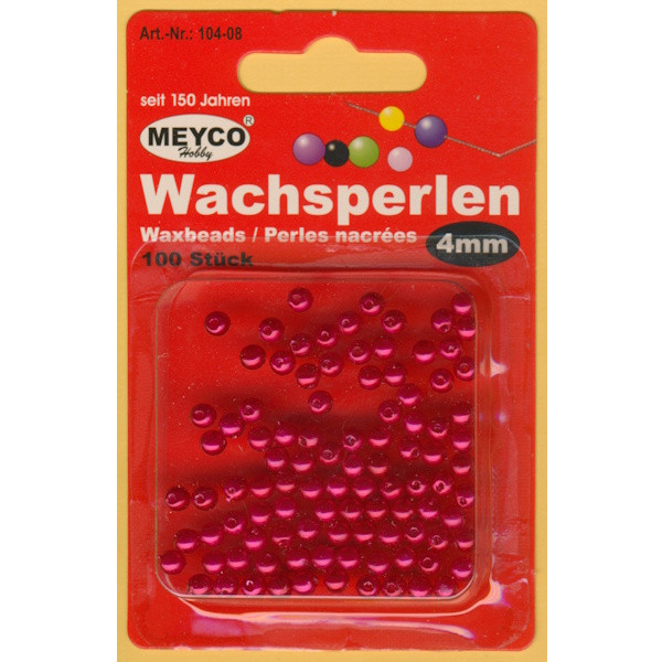 104-08 Wachsperlen 4mm rot 100 Stück