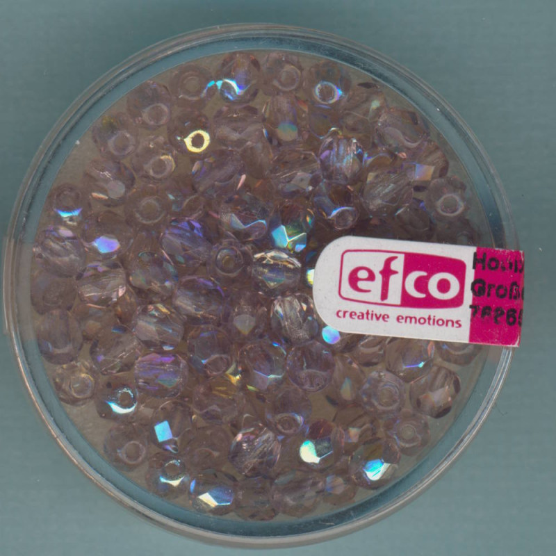 2110043 Glasfacettenperlen 4mm irisierend amethyst 100 Stück