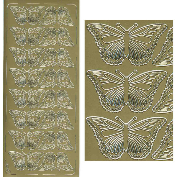 pu061g Sticker Schmetterling 5 gold