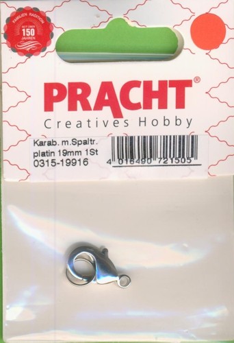 031519916 Karabiner mit Spaltring 19mm platin