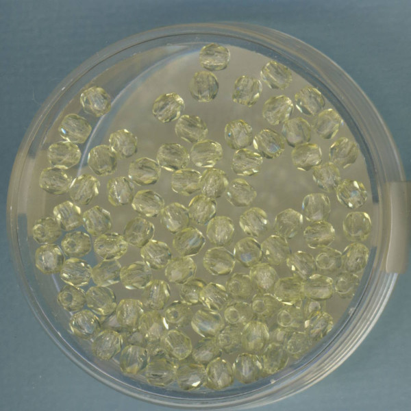 0730-03095 Glasschliffperlen 3mm transparent gelb 100 Stück