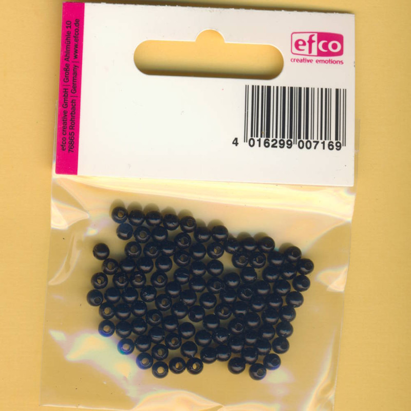 1031089 Wachsperlen 4mm schwarz 100 Stück in Packung