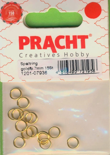 1201-07936 Spaltringe 7mm gold 15 Stück