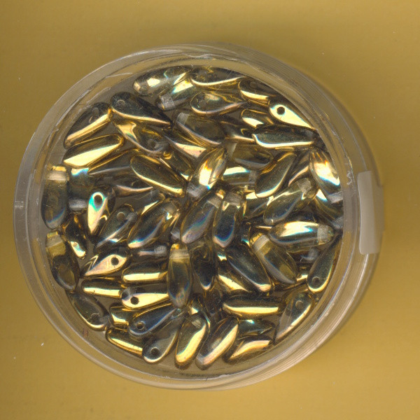5181-08934 Daggy Beads 2,5x8mm gold halb bedampft 70 Stück