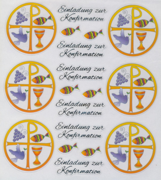 3452457 Hobby Design Sticker Einladung zur Konfirmation