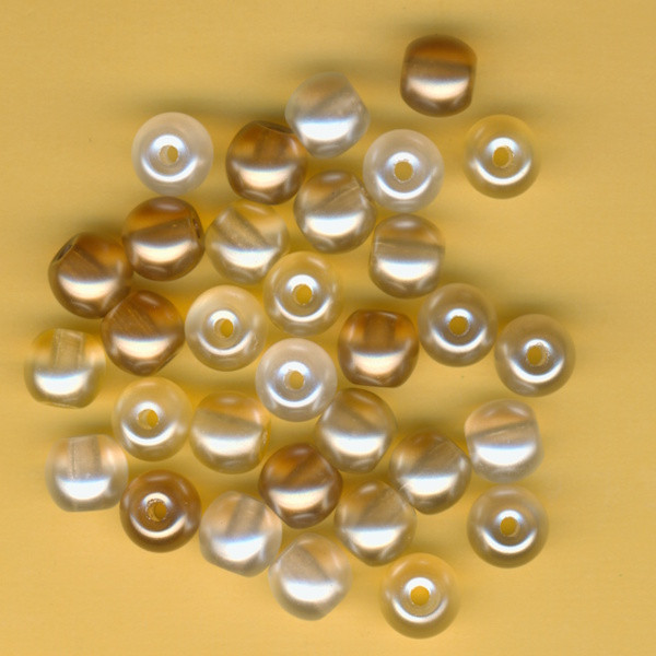 14470000 Renaissance Glaswachsperlen 10mm halb-transparent kultur mix 32 Stück