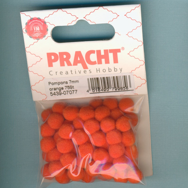 5439-07077 Pompons 7mm orange 75 Stück