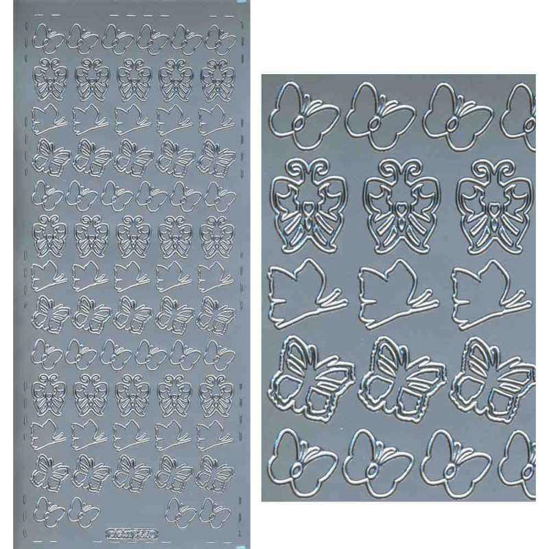 pu440s Sticker Schmetterling 7 silber