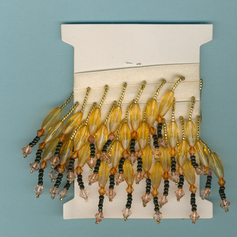 1418376 Perlenbordüre brauntöne 50cm