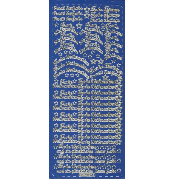pu314bg Sticker Frohe Weihnachten 8 blau gold