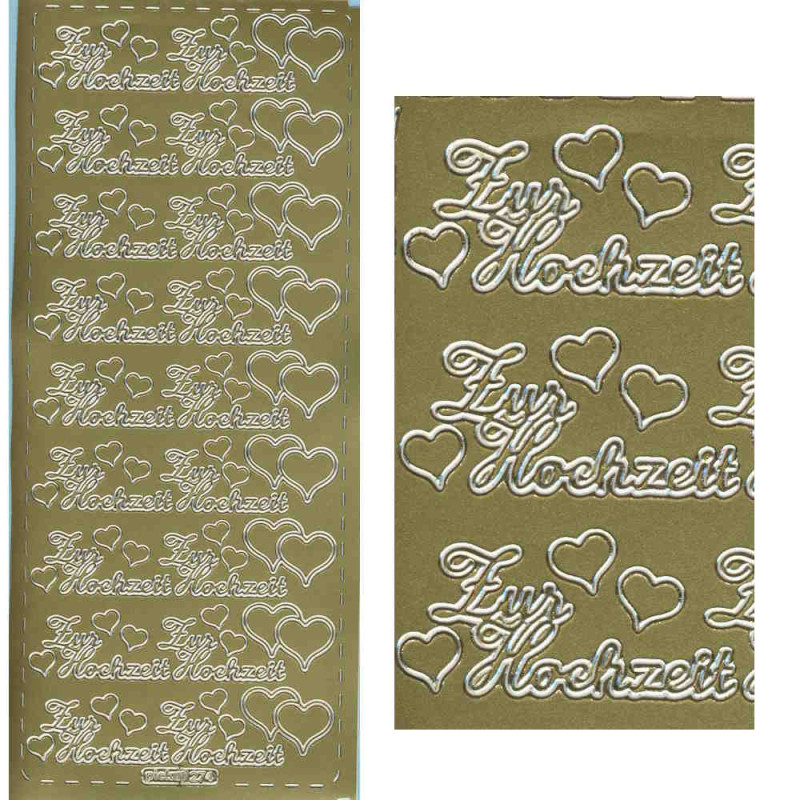 pu274g Sticker Zur Hochzeit 2 gold