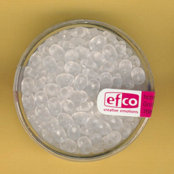 1021000 Glasperlen Superduo 4x2mm transparent matt 10g