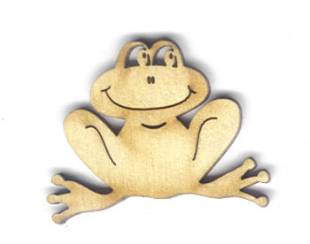 frh8808 Holz Deko Frosch 8cm