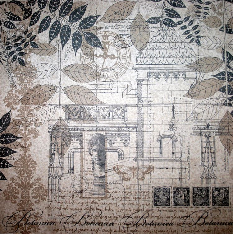 25180364 Scrapbook Papier Forgotten City 30,5x30,5cm
