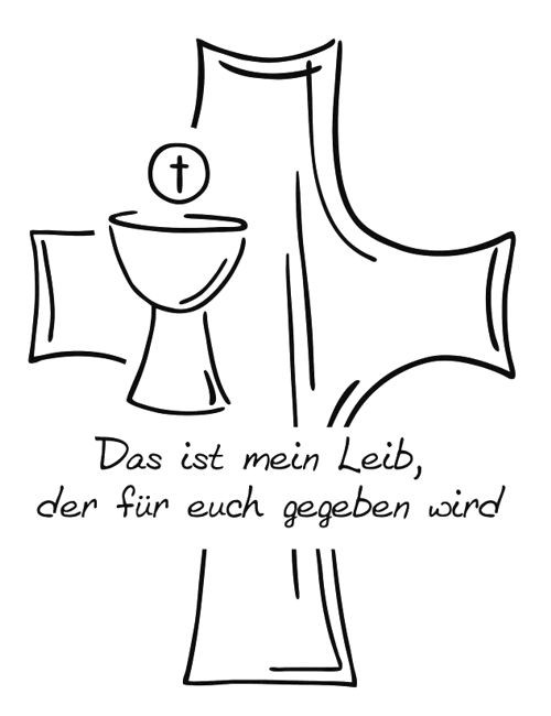 1801108 Stempel Kommunion Das ist mein Leib 8x9cm
