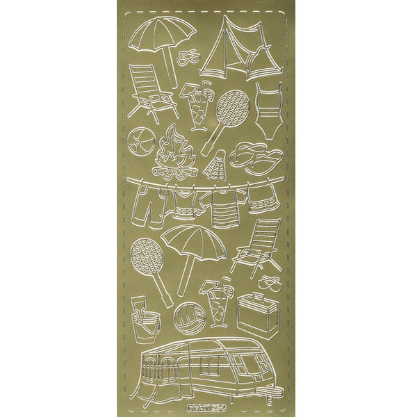 pu254g Sticker Camping gold