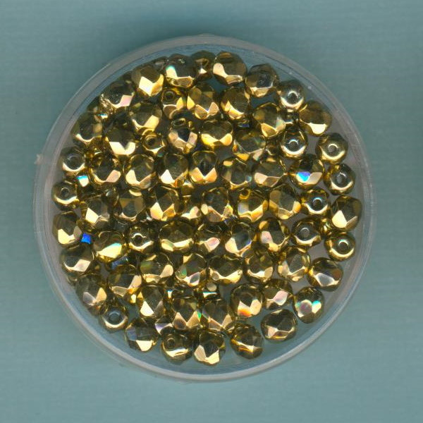 4026440 Glasschliffperlen 4mm feuerpoliert gold 100 Stück