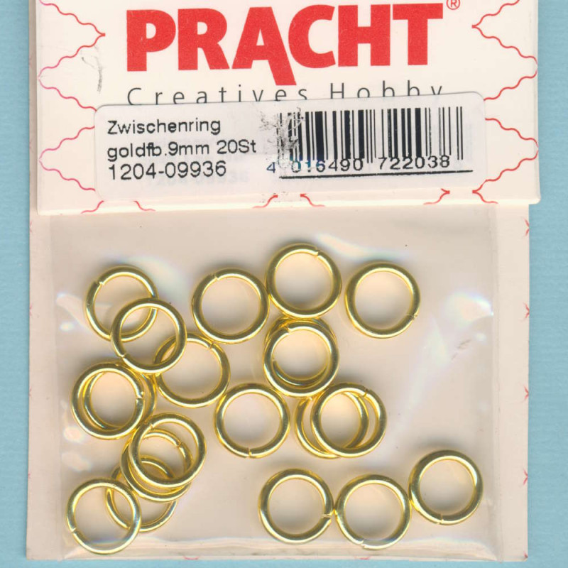 1204-09936 Zwischenringe 9mm goldfarben 20 Stück