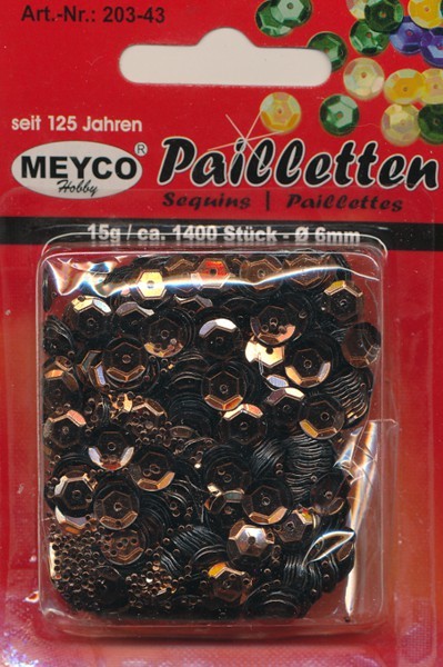 20343 Pailletten gewölbt 6mm braun 15g