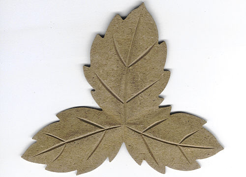078680001 Holz Dekor Dreiblatt 13x14cm
