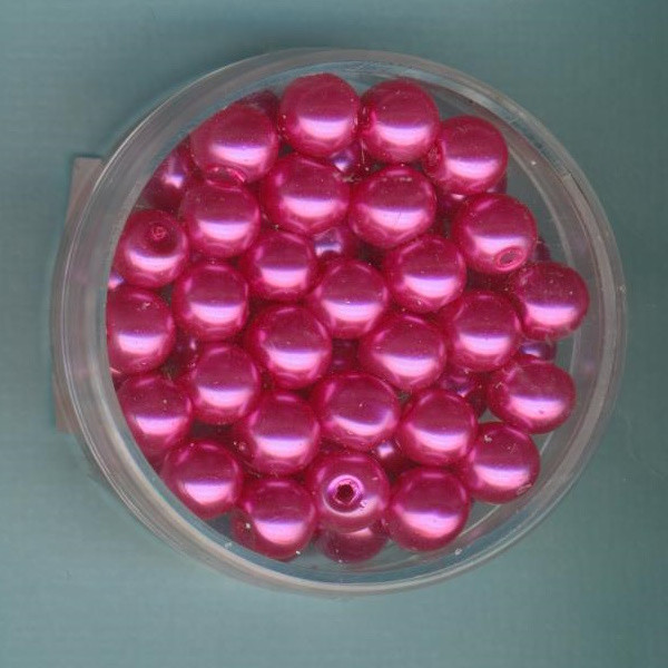 hyq003654 Glaswachsperlen 6mm pink 55 Stück in Dose