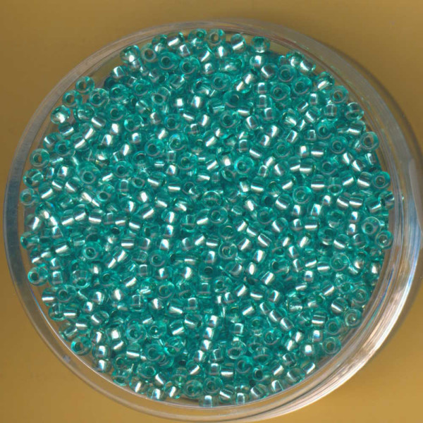 9361-114 Rocailles 2mm helltürkis Silbereinzug 17g