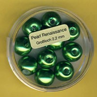 Glaswachsperlen 10mm grün Loch 2,2mm
